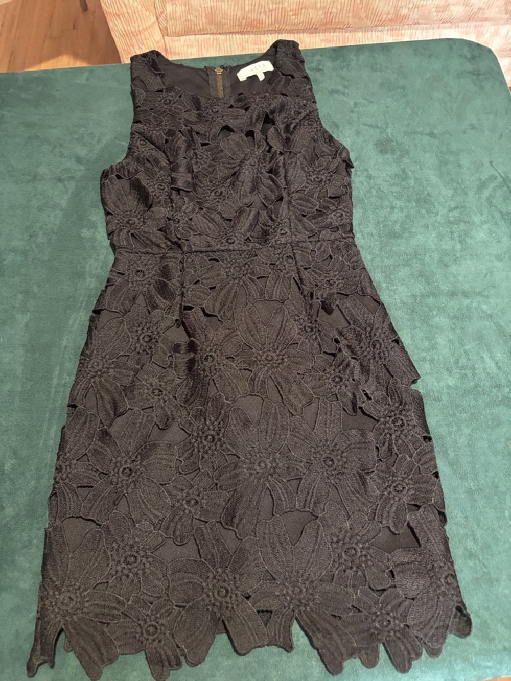 Astr Black Floral Lace Mini Dress